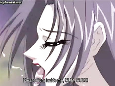 Сисястая аниме шлюха сосёт парням большие члены и ебётся раком