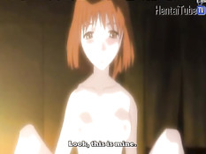 Хентай парень занимается любовью с девчонкой с выбритой киской