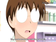 Хентай парень занимается любовью с девчонкой с выбритой киской