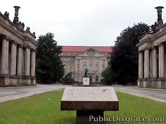 Мужчины облапали и отхлестали связанную шлюху с кляпом во рту