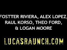 Четыре гея делают пятому парню анальный фистинг и трахают в зад