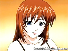 Хентай девушка делает парню минет и насаживается на член сверху