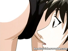 Хентай девушка делает парню минет и насаживается на член сверху