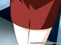 Хентай девушка делает парню минет и насаживается на член сверху