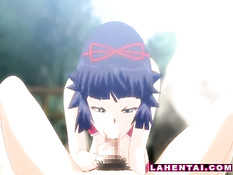 Озабоченная хентай девушка увидела связанного парня и отсосала