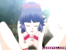 Озабоченная хентай девушка увидела связанного парня и отсосала