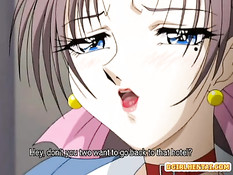 Два парня трахают и поливают спермой пышногрудую хентай девку