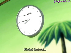 Две аниме девушки вылизывают большой член и трахаются с парнем