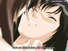 Две аниме девушки вылизывают большой член и трахаются с парнем