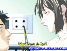 Облизал большую грудь аниме медсестры и оттрахал девку на полу