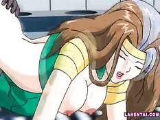 Аниме девки супергерои занимаются лесби сексом и ублажают парня