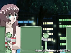 Грудастая хентай девчонка отсасывает парням во время секс оргии