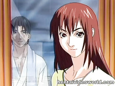 Паренёк жёстко оттрахал грудастую хентай девушку в киску и анус