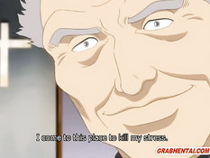 Хентай монахиня вынуждена отсосать священнику и заняться сексом