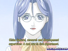 Возбуждённый мужчина в офисе ласкает грудь и киску хентай девке