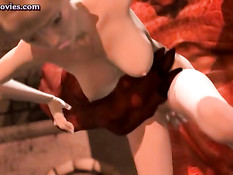 Развратный адский демон делает куннилингус и трахает 3d девушку