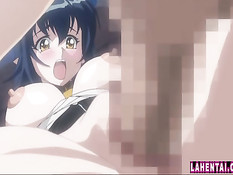 После страстных поцелуев парень оттрахал на кровати хентай девку