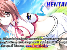 Развратные хентай девушки дрочат член своими большими сиськами