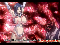 Монстры приковали и оттрахали хентай девку с огромными сиськами