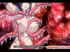 Монстры приковали и оттрахали хентай девку с огромными сиськами