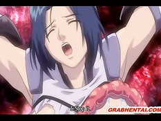 Монстры приковали и оттрахали хентай девку с огромными сиськами