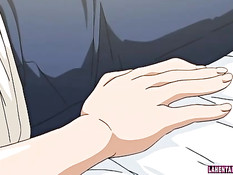 Три сиськастые хентай девушки дают парню ласкать грудь и дрочат