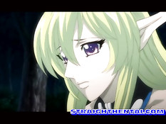 Эльфийскую аниме девку мужики связали и отодрали в ночном лесу