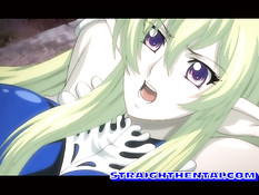 Эльфийскую аниме девку мужики связали и отодрали в ночном лесу