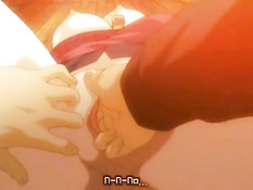 Возбуждённый парень трётся об хентай малышку и кончает на попу