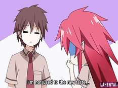 Девчонка демон набросилась на парня и подрочила член сиськами