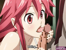 Девчонка демон набросилась на парня и подрочила член сиськами