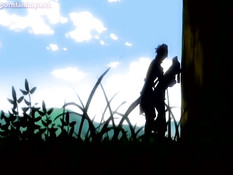 Хентай принцесса с массивной грудью делает минет и дрочит член