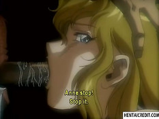 Хентай блондинку заковали в цепи и оттрахали в тёмном подземелье