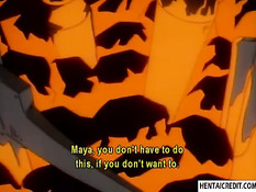 Хентай блондинку заковали в цепи и оттрахали в тёмном подземелье