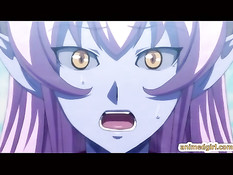 Паренёк оттрахал фиолетовую хентай девчонку с огромной грудью