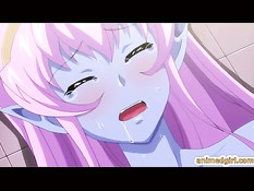 Паренёк оттрахал фиолетовую хентай девчонку с огромной грудью