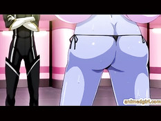 Паренёк оттрахал фиолетовую хентай девчонку с огромной грудью