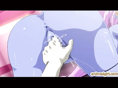 Паренёк оттрахал фиолетовую хентай девчонку с огромной грудью