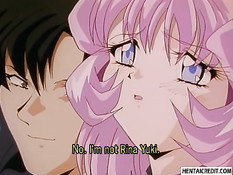 Сексуальной хентай девке в маске сделали двойное проникновение