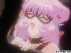 Сексуальной хентай девке в маске сделали двойное проникновение