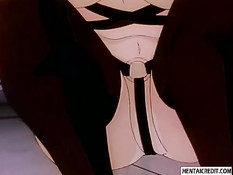 Сексуальной хентай девке в маске сделали двойное проникновение