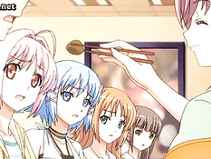 Аниме девчонка дрочит парню большими сиськами и делает минет