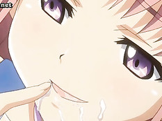 Аниме девчонка дрочит парню большими сиськами и делает минет