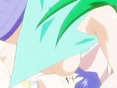 Две грудастые хентай лесбиянки целуются взасос и трутся письками