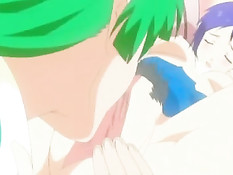 Две грудастые хентай лесбиянки целуются взасос и трутся письками