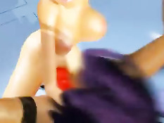 3d лесбияночки нанизываются на фаллоимитатор и мощно кончают