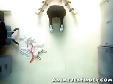 Японская 3D девчонка дрочит член привязанному к полу пареньку