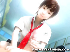 Японская 3D девчонка дрочит член привязанному к полу пареньку