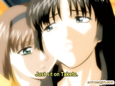 Парень наслаждается сексом с двумя хентай девушками в автобусе