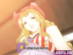 Хентай девки прижимаются к мальчику своими большими сиськами